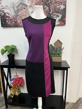 R&M Richards Black Dress Women's Size 6 Sleeveless Shift Evening Career