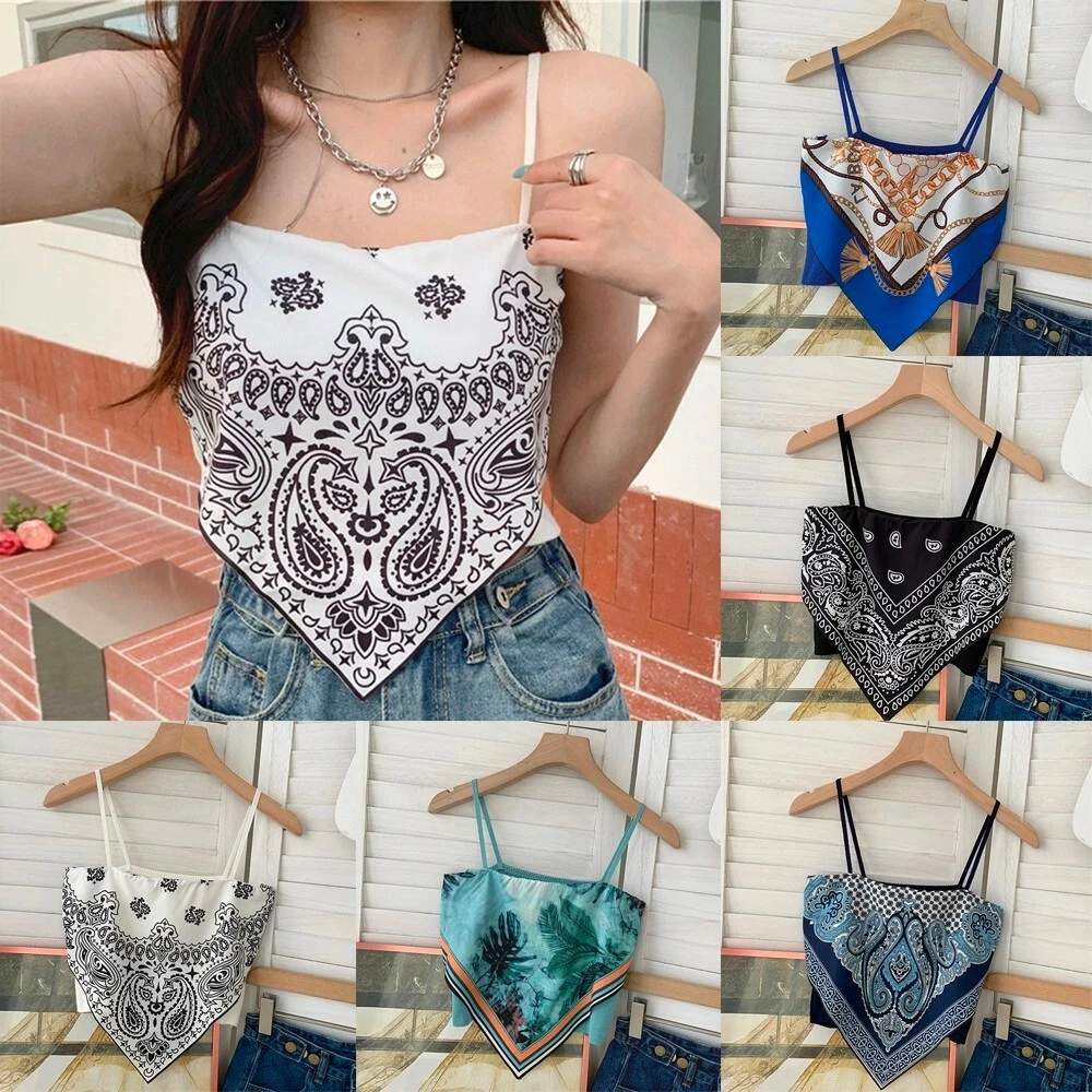 bandana shirt womens crop top