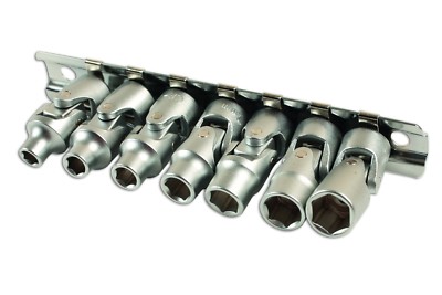 UJ Universal Joint Socket Set 1/4 Drive 7pc 5mm-10mm Chrome Vanadium