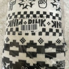Victoria s Secret PINK Sherpa Blanket Black White 50 X60