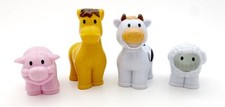 Farm Barnyard 4 Piece Animal Figures - Horse Cow Pig Lamb