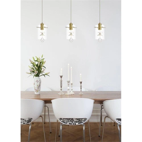 Elegant Lighting Hana 1-Light Aluminum Glass and Metal Pendant in Gold - Picture 7 of 8