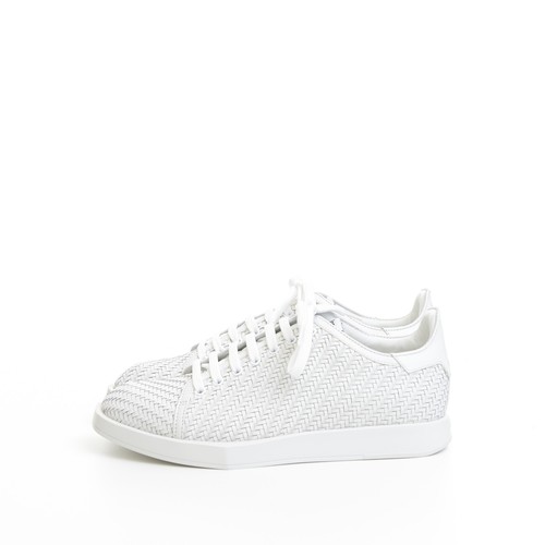 BERLUTI 1490$ White Braided Leather Stellar Low Top Sneakers - Picture 5 of 11