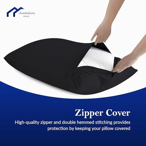 Toddler Travel Pillow cases cotton 14"x20" with Toddler 14x20 Black