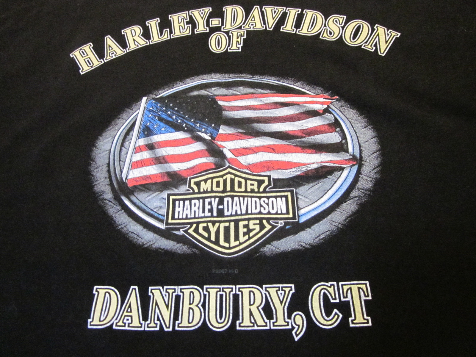 Rare Classic Harley Davidson American Flag Danbury C… Gem
