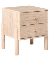 Nachttisch Holzoptik Hellbraun Mit 2 Schubladen Holzbeinen Skandi Modern Collins