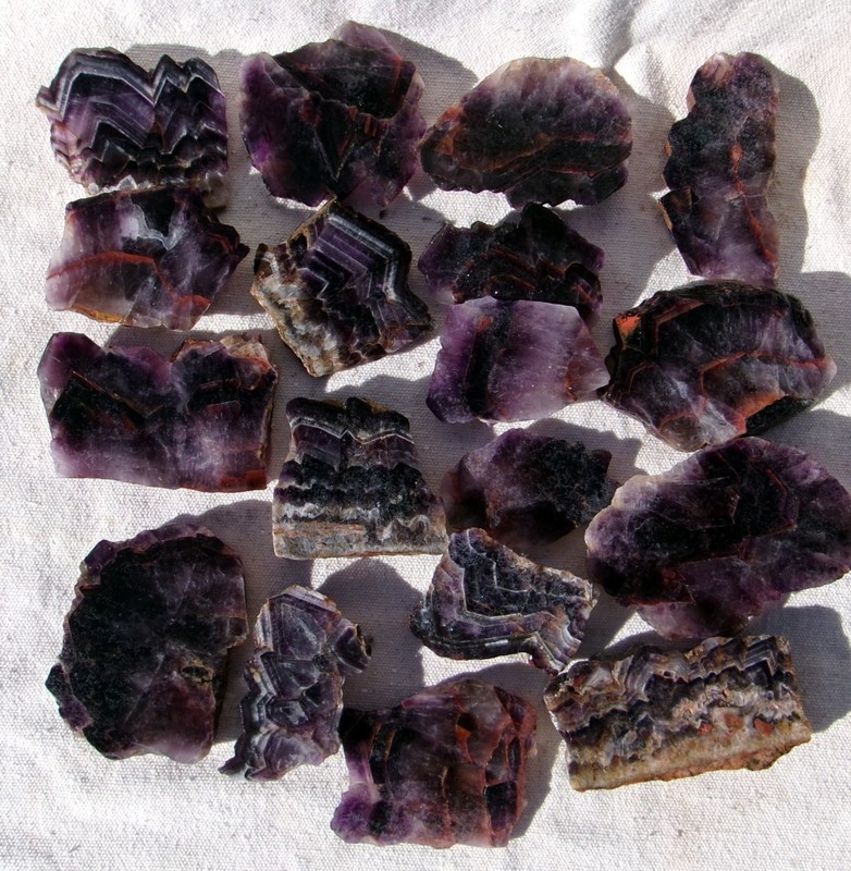 AMETHYST End-Cut Slabs 18 Piece Lot 4 Pounds Mixed Lot BRAZIL