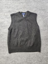 Club Room by Charter Club 100 Lambswool Sweater Vest Size XL Gray V-Neck