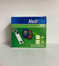 100 ReliOn Prime Blood Glucose Test Strips Exp 12/2027 Free Shipping