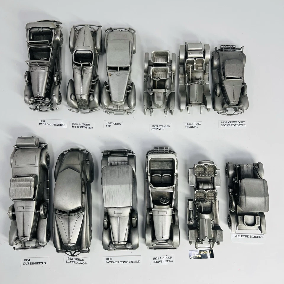 Danbury Classic American Motorcar Collection Pewter 12 cars with Certificate - Image 2 of 4