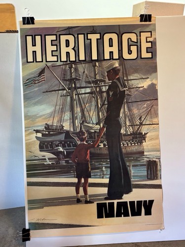 U.S. Navy Recruiting Poster 1973 Original Vintage 24” x 38”