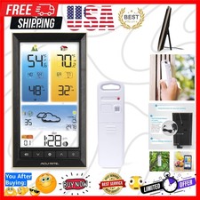 Home Weather Station with Vertical Full-Color Display, Wireless Outdoor Therm...