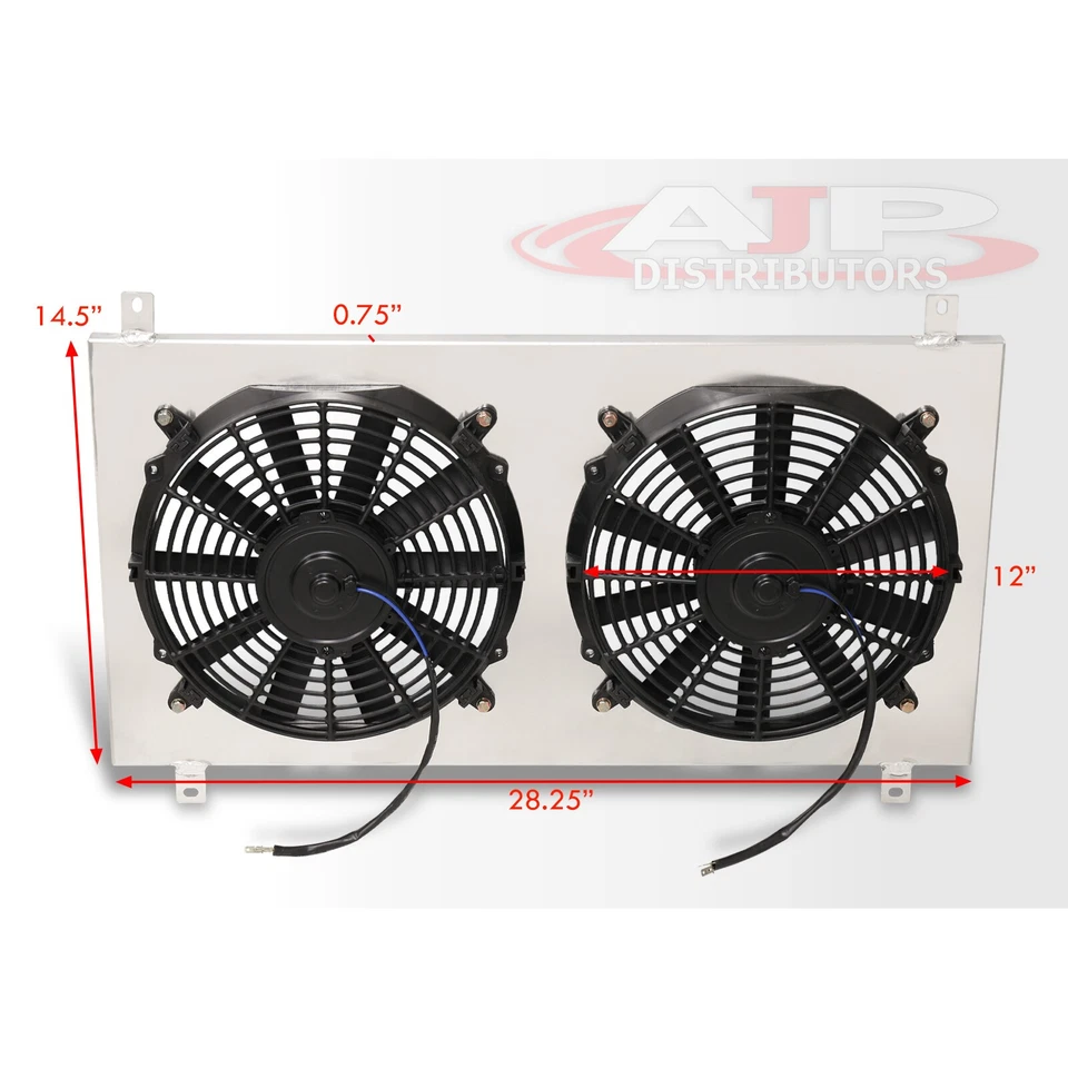 12" Performance Aluminum Radiator Fan Shroud For 1991-1999 Dodge Stealth 3000GT Foto 4 de 4