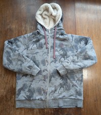 Ariat Hoodie Horse Print Sherpa Fleece Lined Gray Full Zip Sweatshirt Women's M