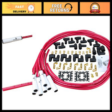 Universal Spark Plug Wire Set - Transparent Red White Ceramic For V6 V8 Engine Universal Spark Plug Wire Set - Transparent Red White Ceramic For V6 V8 Engine