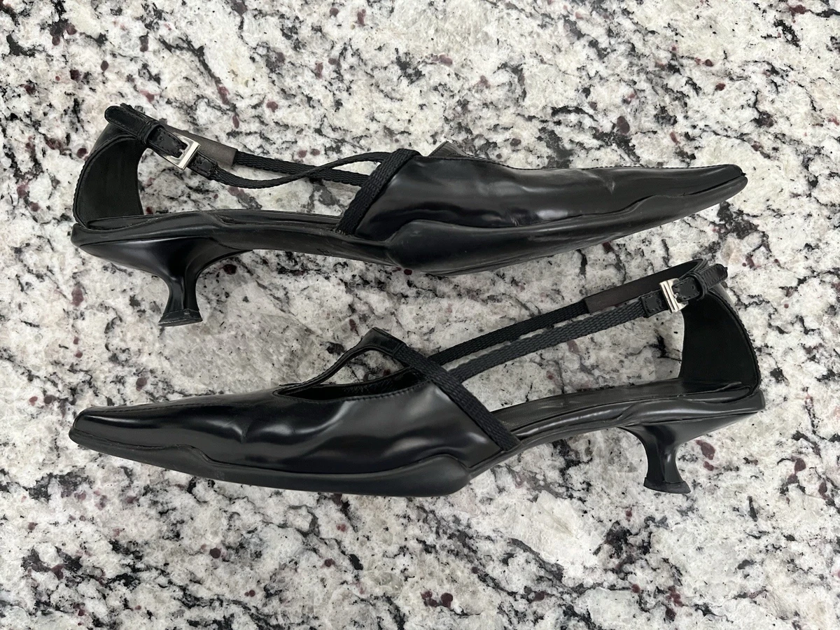 靴 PRADA SPORT square toe heels black Prada 90s Square Toe Heels – LE DEPARTMENT