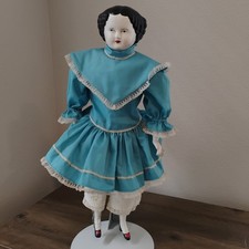 Antique 18" China Head Doll With Blue Eyes D12