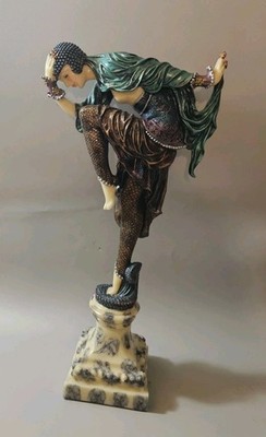 Design Toscano Ankara Dancer Full Color Sculpture Hand Painted 17''T EUC 