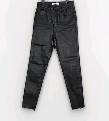 What Do You Think Jeans Womens Medium Skinny Black Coated The Labor