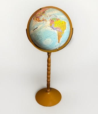 Vintage Replogle World Globe Mid Century Classic Series Floor Stand 32'' Tall