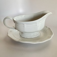 Vintage Classic Mikasa French Countryside Gravy Boat & Underplate Cream F9000