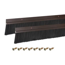 2Pcs Door Brush Bottom Sweep with 2-inch Nylon Brush 39-inch x 3-inch Brown