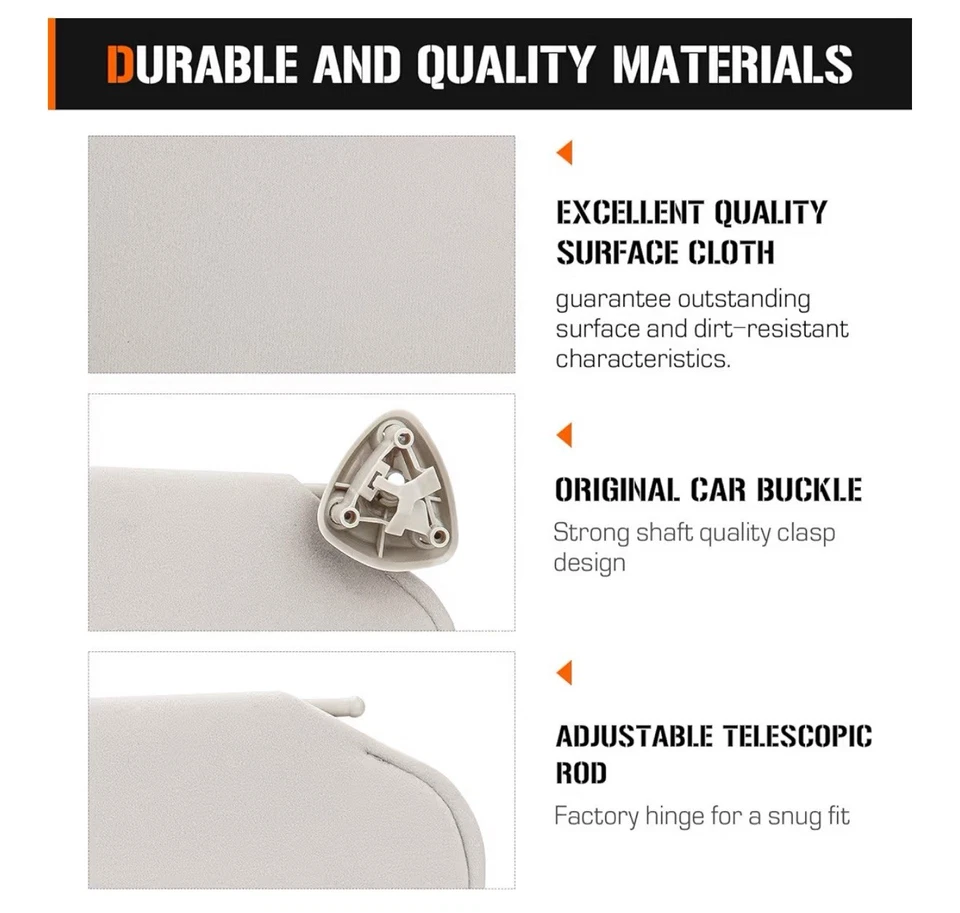 Parasol izquierdo y derecho para Chevy Express 1999-2014 y GMC Savana 1500 Foto 3 de 4