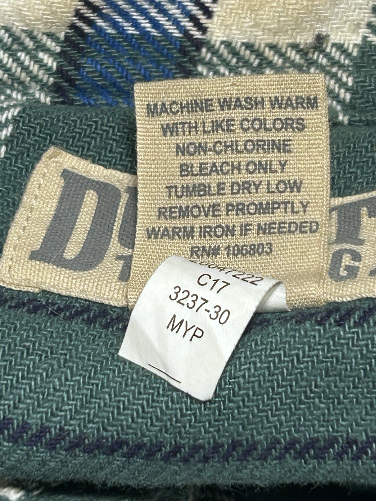 Duluth Trading Co Flannel Mens 3XL Green Flannel Fleece Lined Long Sleeve Snapup image 5