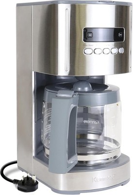 12 Tassen Filterkaffeemaschine 1,8L Programmierbarer Timer Automatische Abschaltung Silber