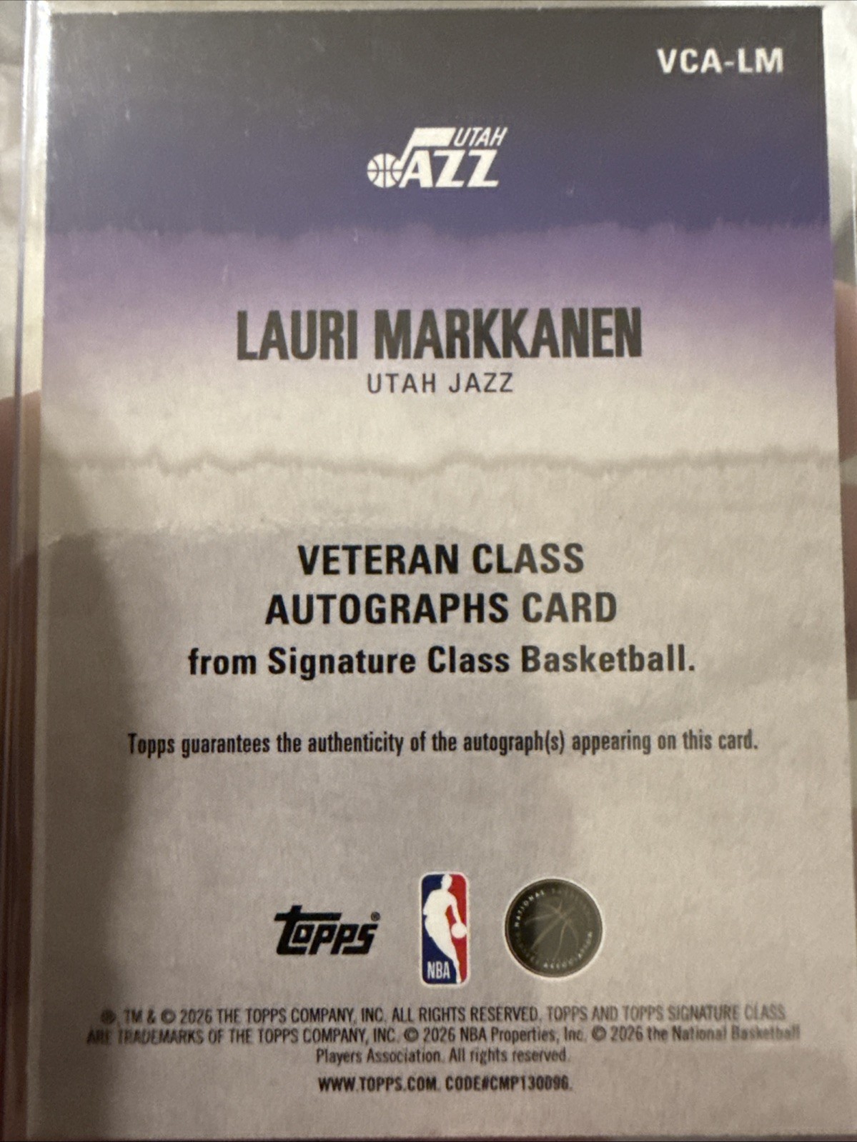 2025-26 Topps Signature Lauri Markkanen Auto 1/1 view 2