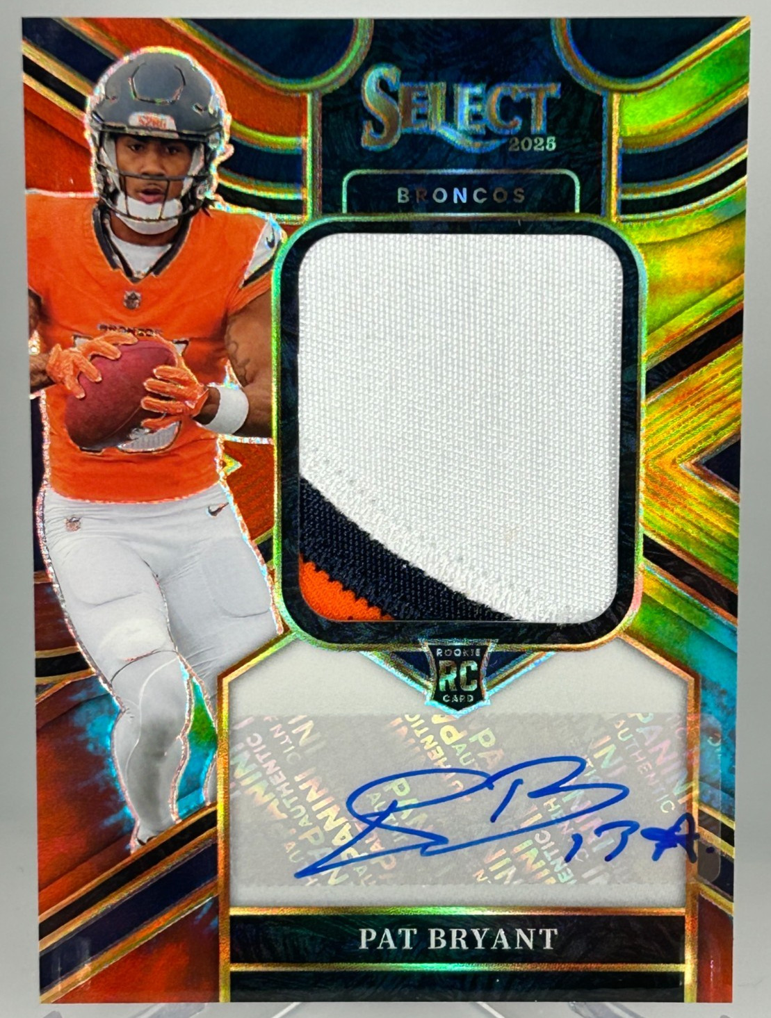 2025 Select Pat Bryant Rookie Three-Color Patch Auto Tie Dye Prizm # /25