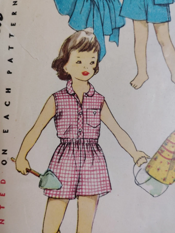 Simplicity 4264 Skirt Blouse Shirt Shorts Sewing Pattern Girls 6 VTG Summer Easy - Image 4 of 4