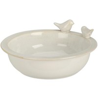 VogelträNke Vogelbad Weiß Porzellan 23X23X10 Cm Garten Vogelbecken Wasserschale