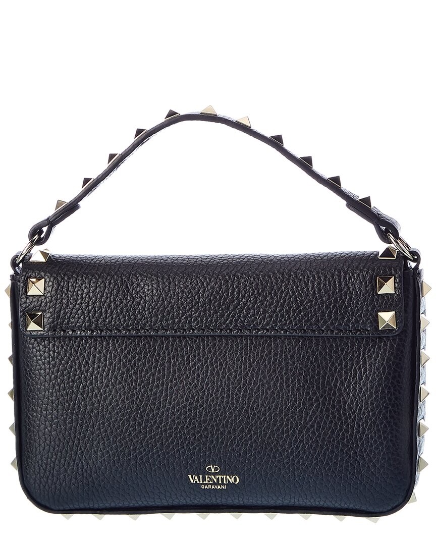 Valentino Rockstud Grainy Leather Crossbody Women's Black thumbnail 2