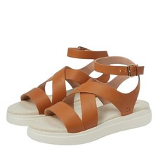 Cole Haan Women  s Grand Pro Rally Castine Platform Sandal in pecan ivory Size 8