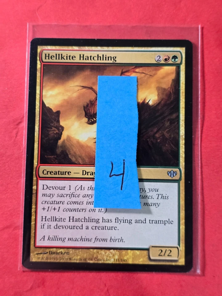 2009 Magic The Gathering Conflux #111 Hellkite Hatchling, UC, NF, cd4 - Image 3 of 3