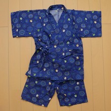 Jinbei 110cm Fireworks Navy Boys Summer Kimono Tops  Bottoms Set Japan