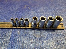 Snap On Tools pc 3/8 and 1/4" Drive TORX Socket Set of 8 pcs