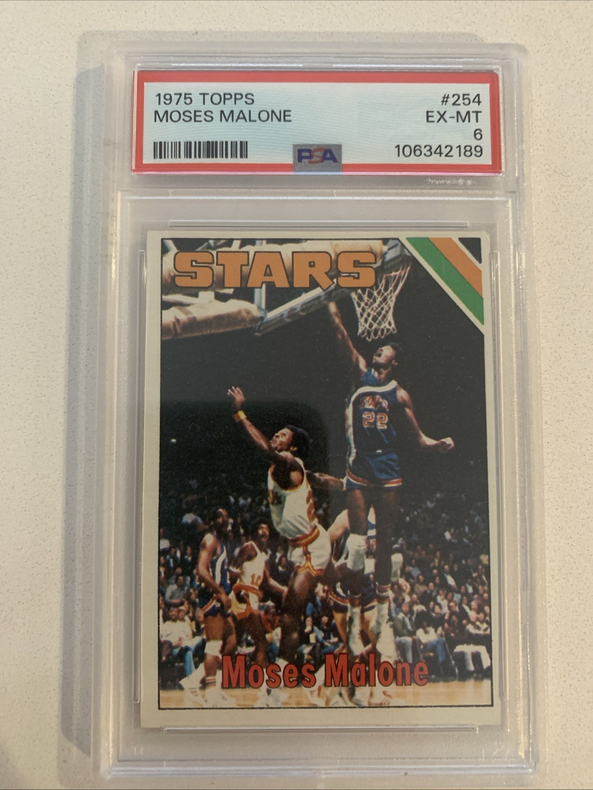 1975-76 Topps Moses Malone #254 (RC) PSA 6