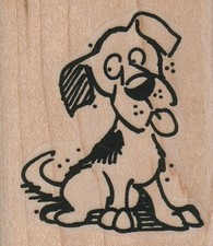Dog Looking Askance 1 3/4 x 2" Rubber Stamp, Animal Stamp, Dog Stamp