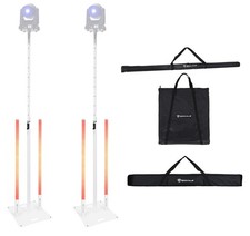 2 Rockville Rlf2 White 10 Ft. Sturdy Speaker/lighting/projector Dj Stands+lights