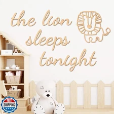 Barydat 5 Pcs Jungle Animal Woodland Nursery Wall Decor The Lion Sleeps Tonig