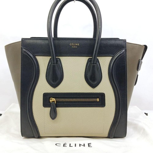CELINE Luggage Shopper Tote Bag Multicolor Leather Handbag