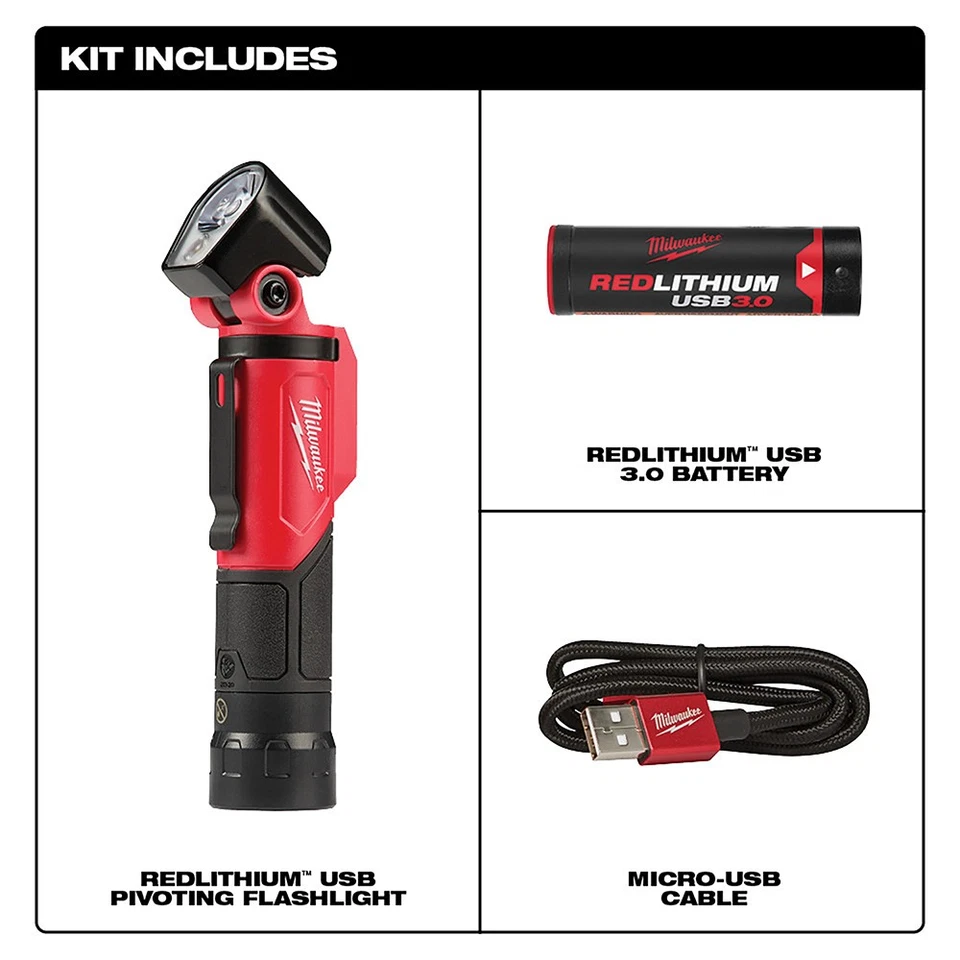 Lanterna pivotante recarregável USB Milwaukee 2113-21 REDLITHIUM - Imagem 2 de 4
