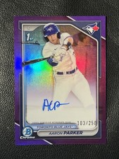 AARON PARKER 2024 Bowman Chrome Purple Refractor Auto 103/250 1st CPA-AP