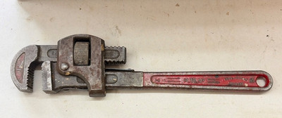 Vintage 14'' Dunlap pipe wrench from forged steel