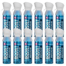 Boost Oxygen Natural Portable 5 Liter Pure Oxygen Canister Peppermint 12 Pack 