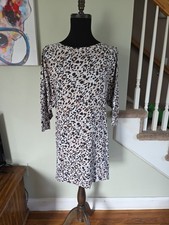 Simply Vera/Vera Wang Amimal Print Long Sleeve Shirt Dress/pockets Plus 2x Comfy