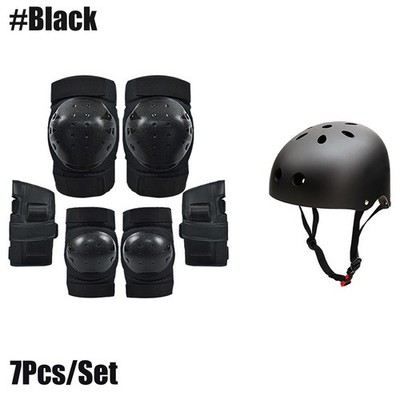 bike helmet pads & gloves 7 piece set 7-Piece Kids Professional Protection Set: High-Impact Red Helmet, Knee Kidsoutdoor Limited edition Series 1 Holographic design 7 Protection Project Glove -