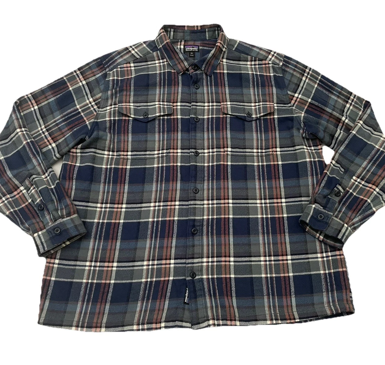 Patagonia Fjord Flannel Shirt XXL Plaid Organic Cotton Lightweight Pockets